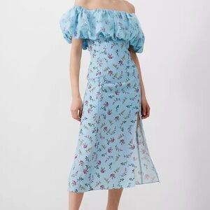 French Connection Floriana Ciarra Organza Bardot Midi Dress, 8